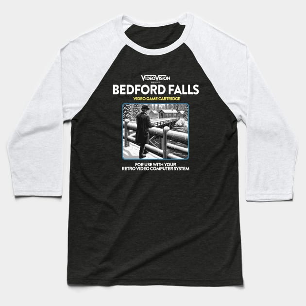 Bedford Falls 80s Game Baseball T-Shirt by PopCultureShirts